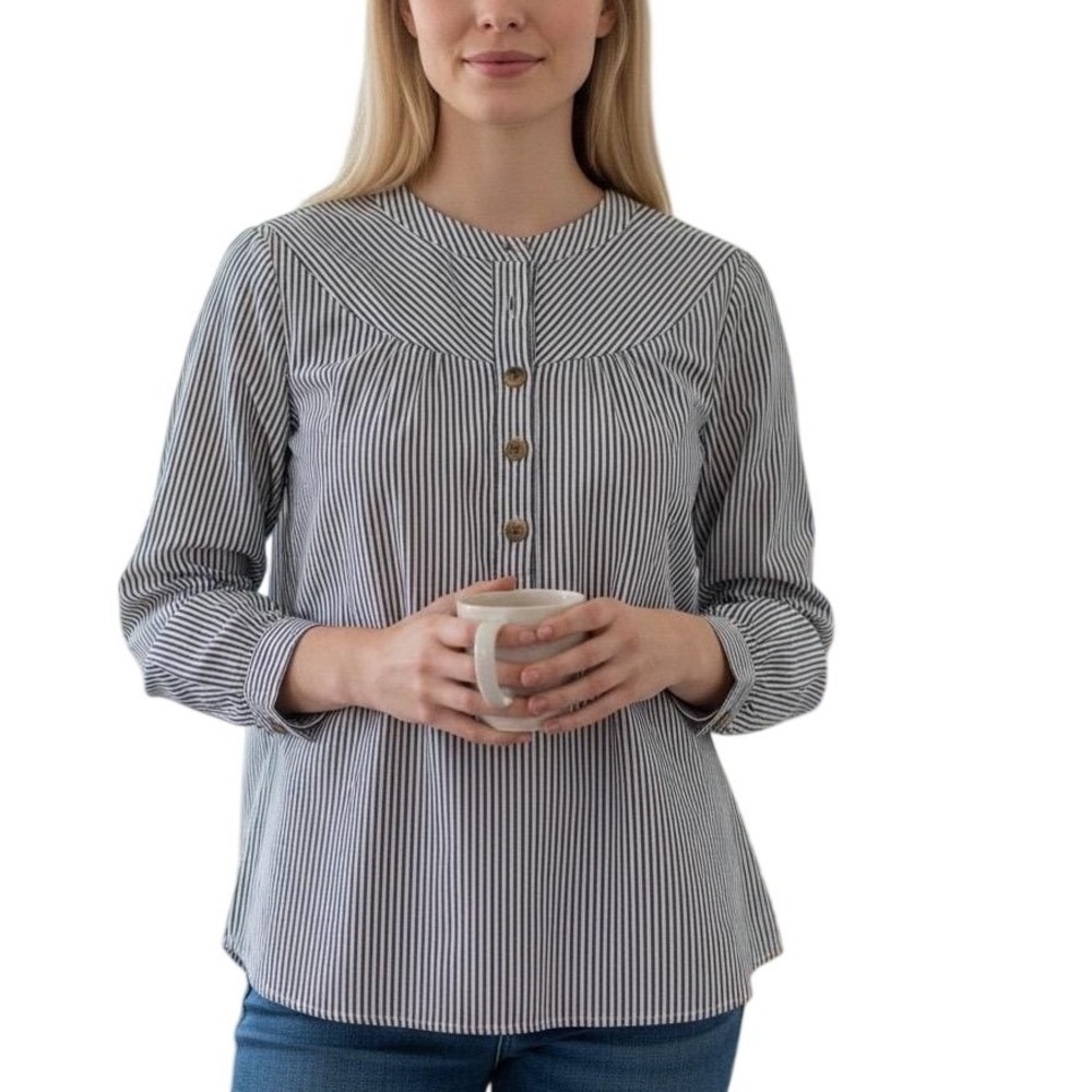 Talbots Striped Blouse Size Medium